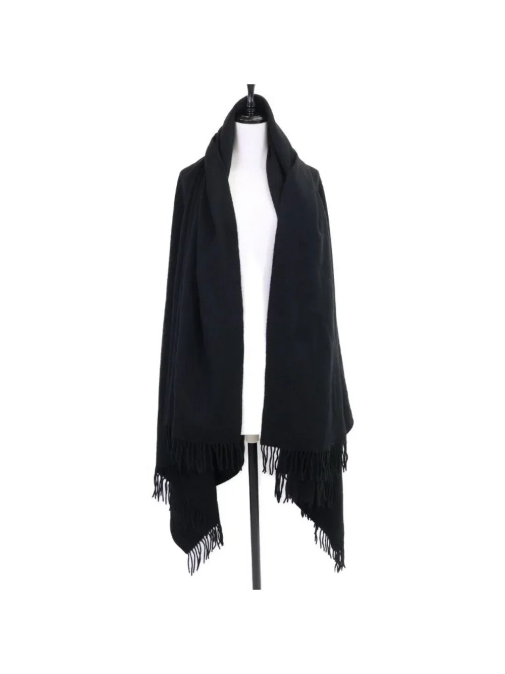 Hermes Cashmere 100 Logo Embroidery Fringe Large Scarf - Picture 7 of 7